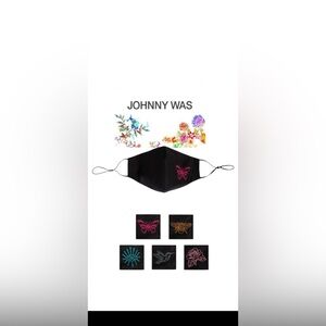Johnny Was Embroidered Face Masks 5 Pack, Brand New, Black